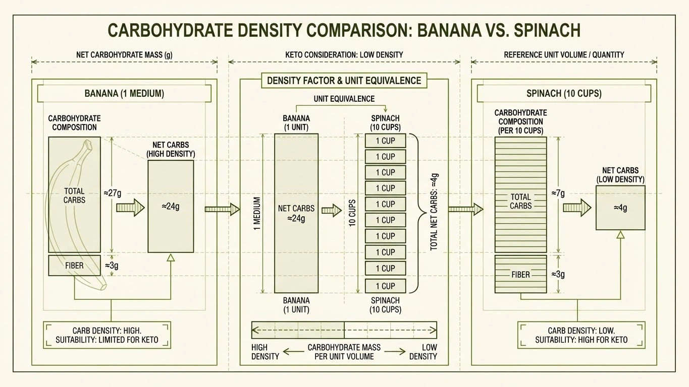 Banana vs Spinach Carb Density Chart
