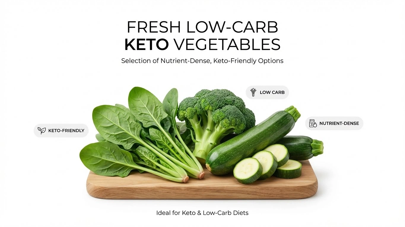Fresh Low-Carb Keto Vegetables Selection
