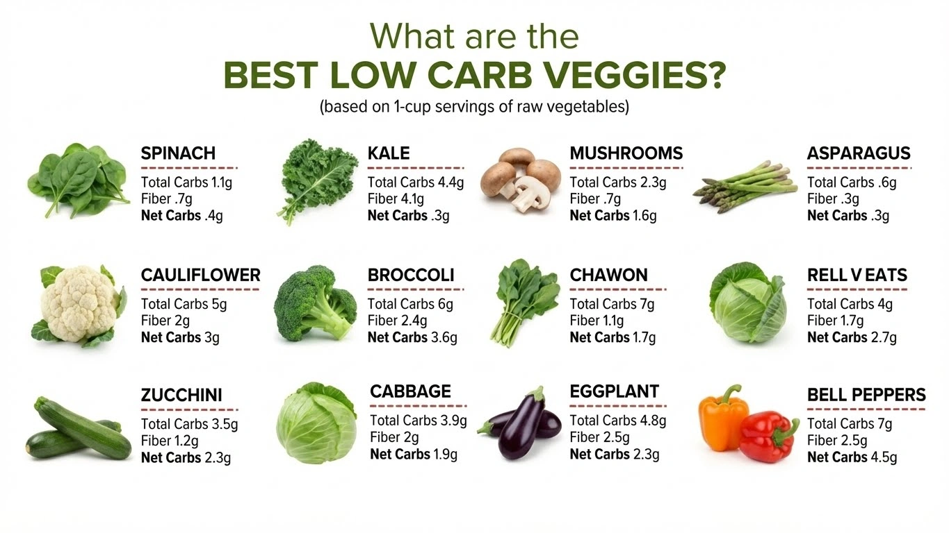 Best Low Carb Veggies Chart