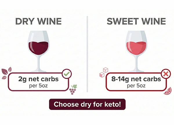 Dry vs Sweet Wine on Keto