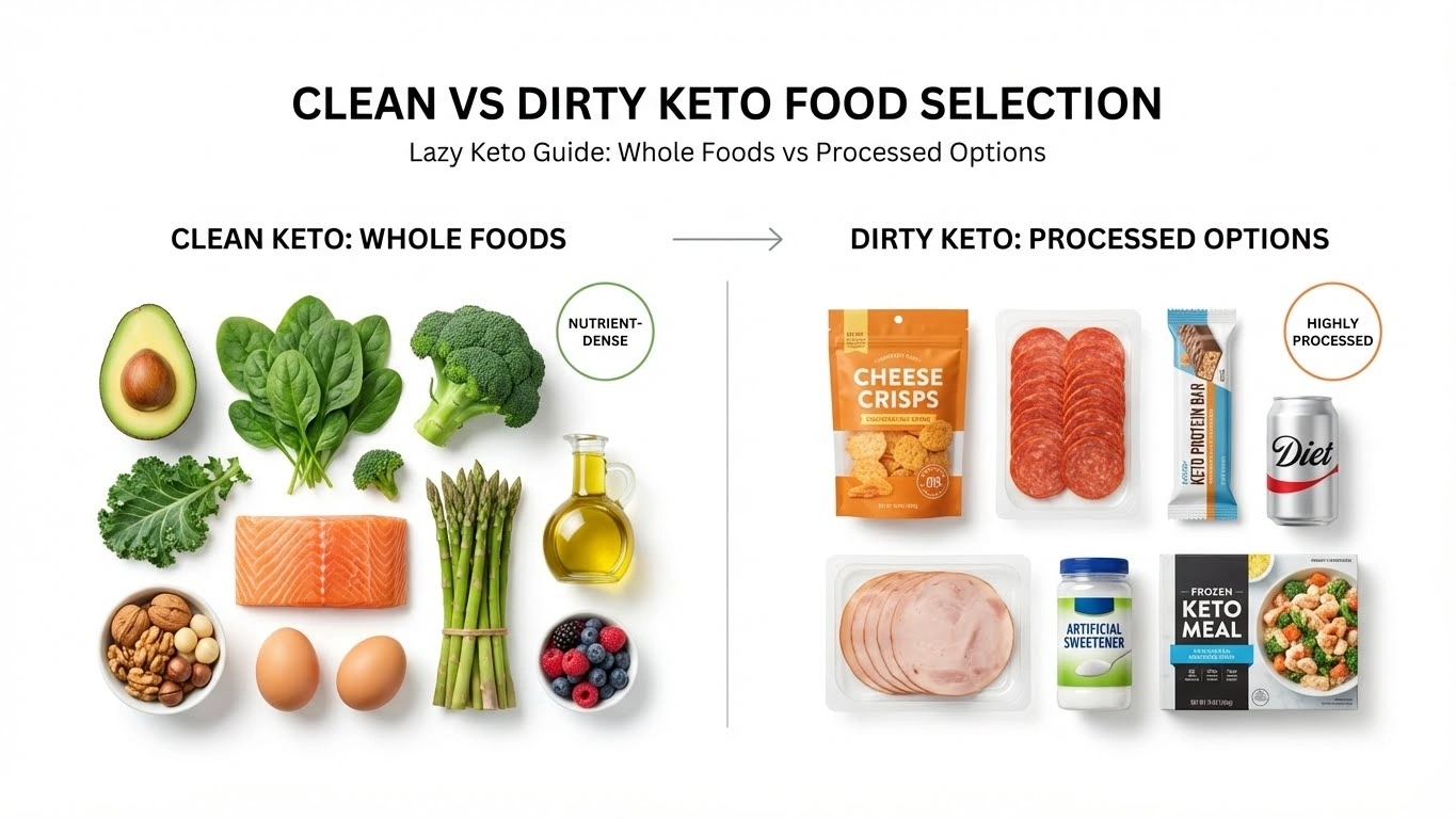 Clean vs Dirty Keto Food Selection