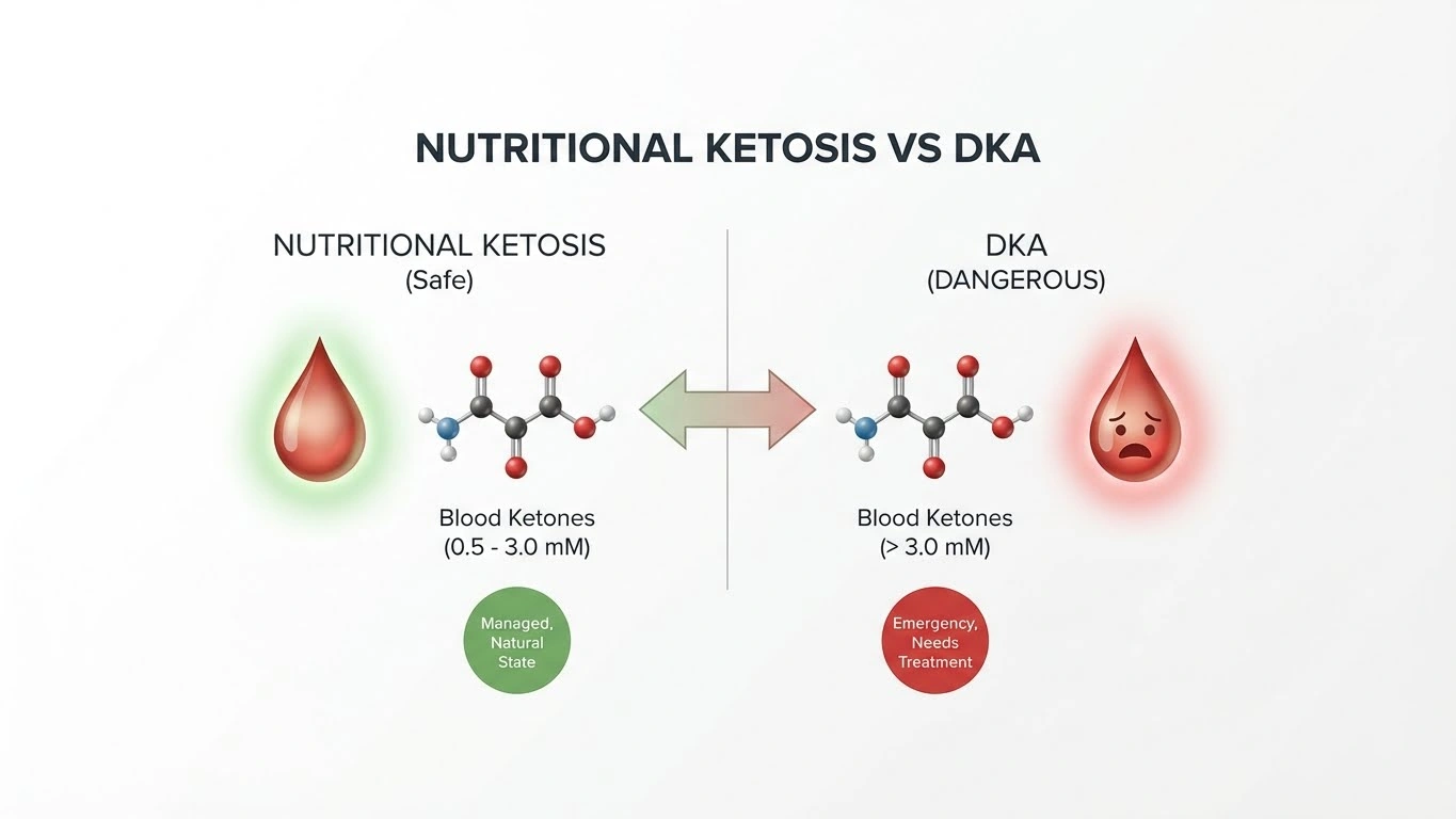 Nutritional Ketosis vs DKA Chart