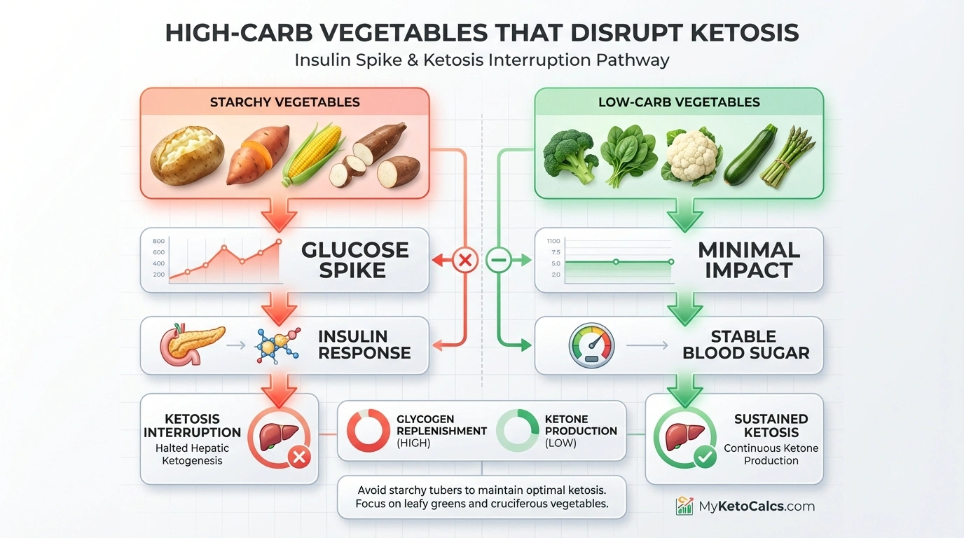 High carb vegetables disrupting ketosis through insulin response