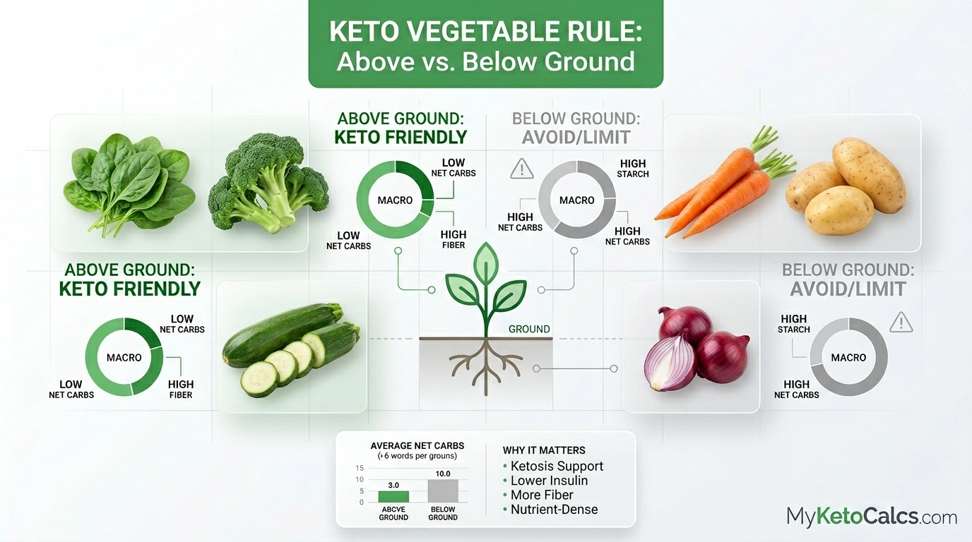 Above-ground vs below-ground low carb vegetables for keto