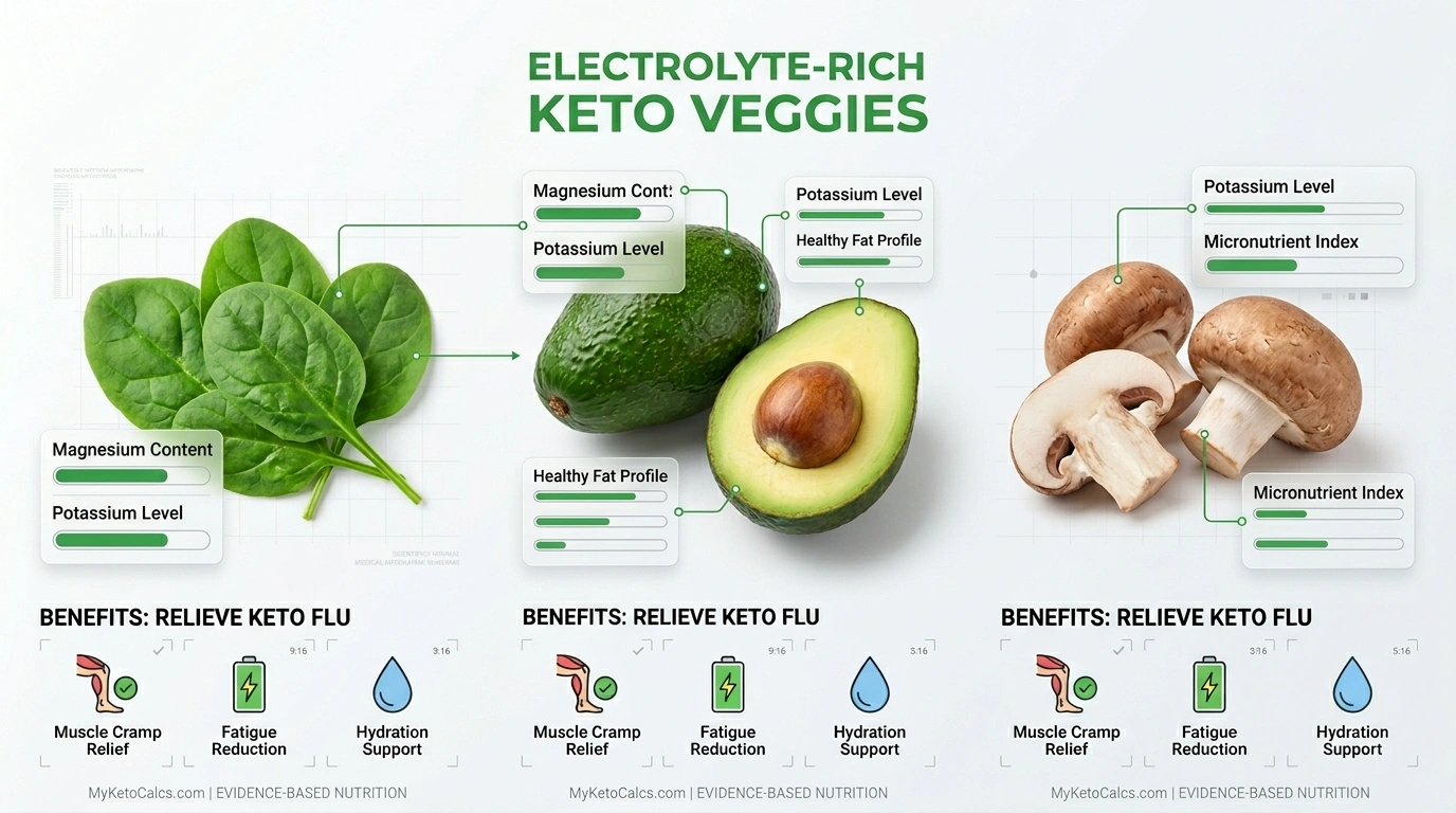 Electrolyte-rich low carb leafy greens for keto adaptation